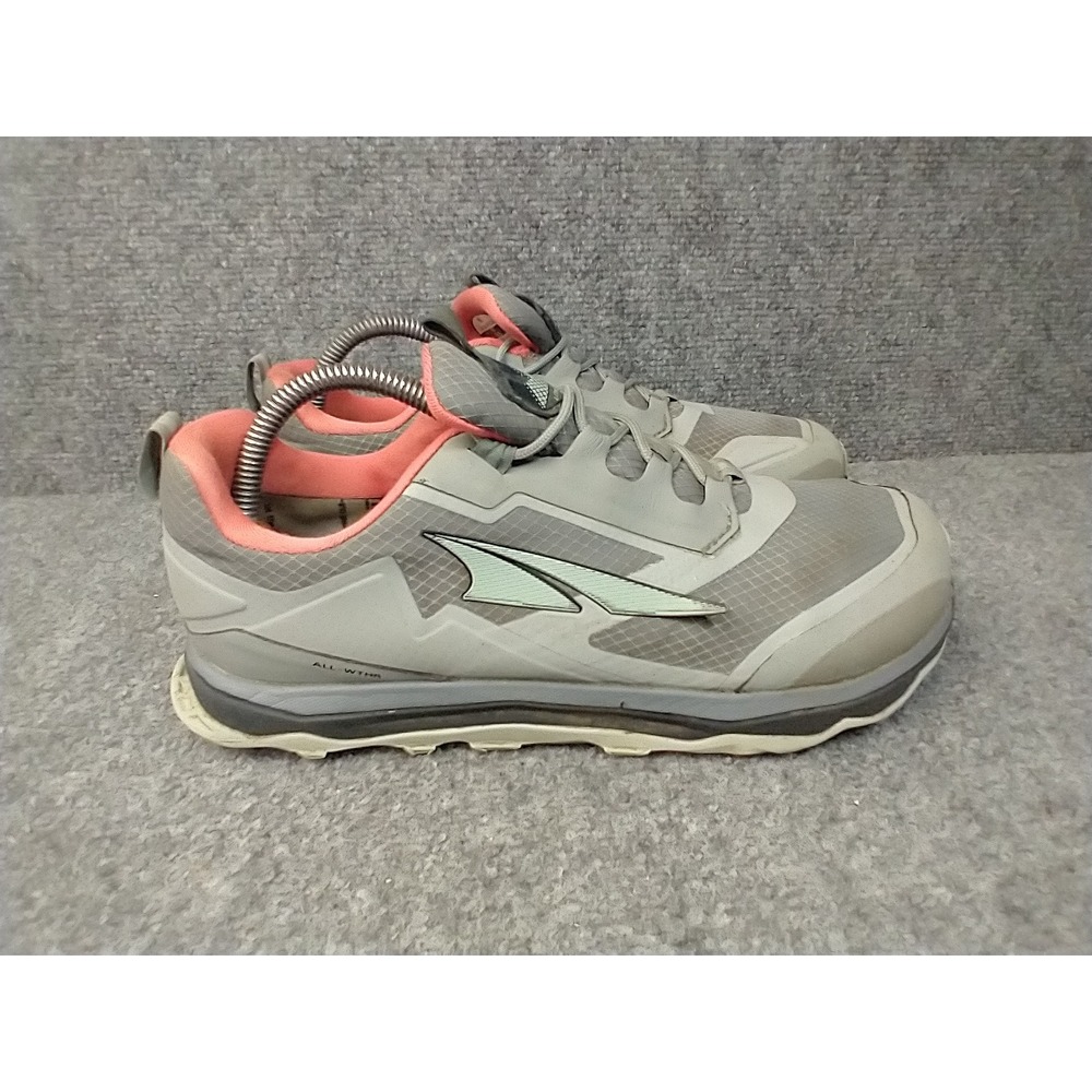 Altra Lone Peak All-WTHR Low Trail Shoes Women 9.5 Gray Coral AL0A4VR9280